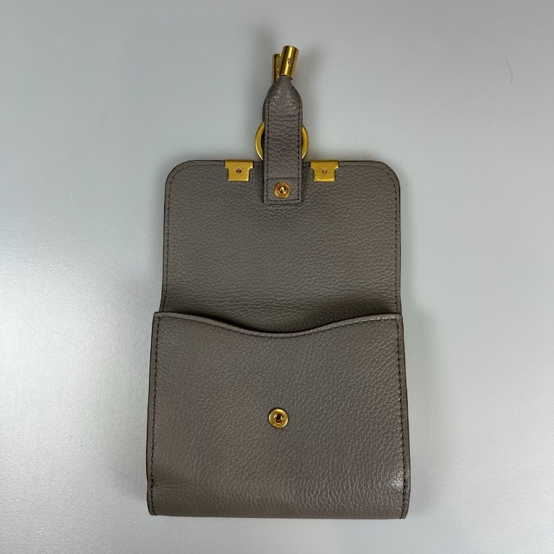CHLOE 灰皮革對折零錢短夾-7