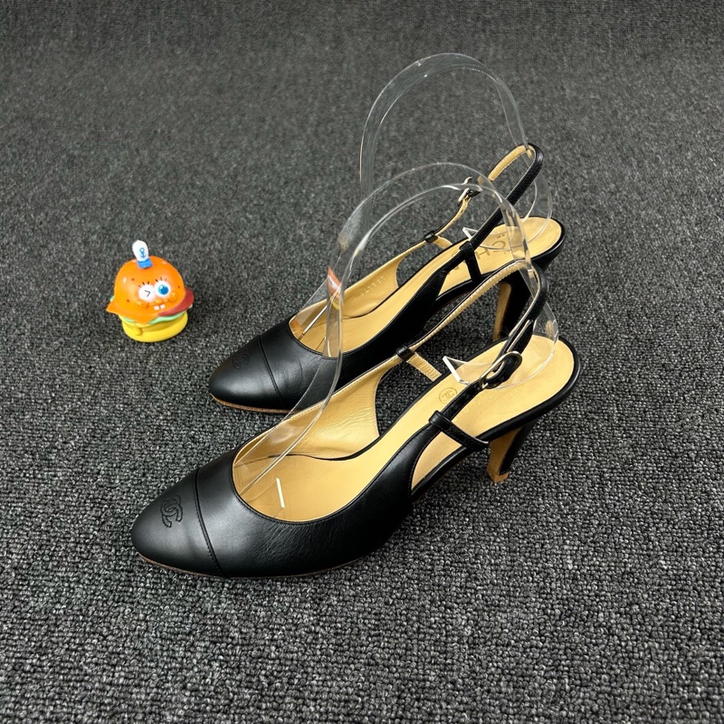 Chanel香奈兒黑色高跟鞋 尺碼：36.5 已貼底🧡-0