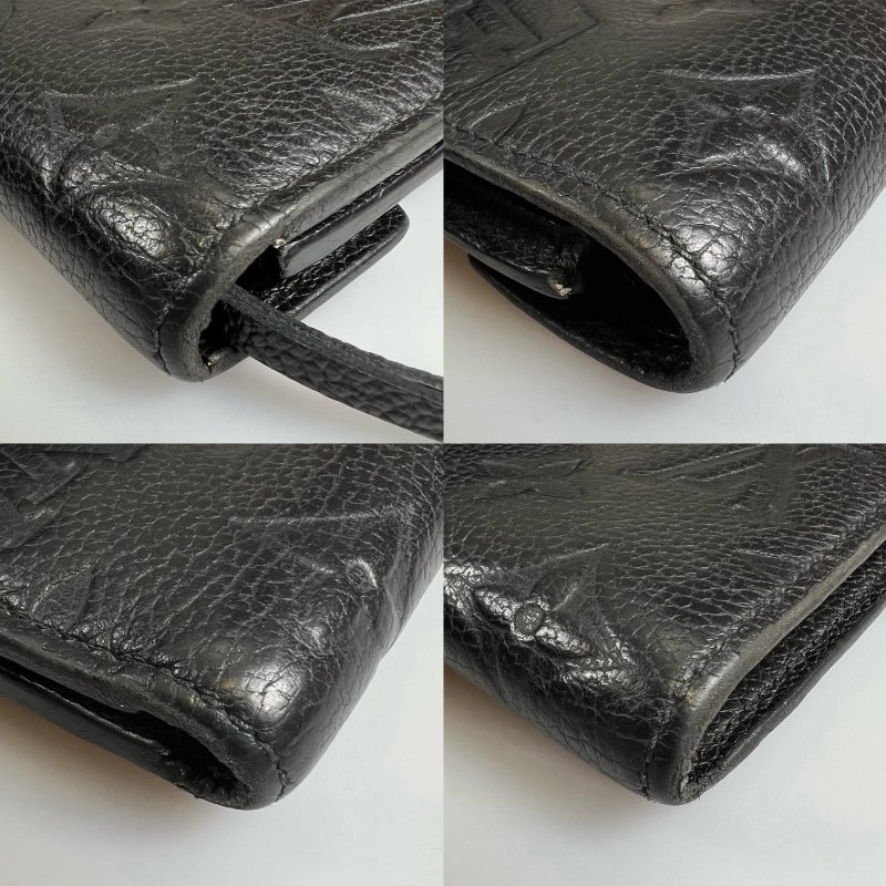 LV M64060/晶片款 黑壓紋Victorine短夾-14