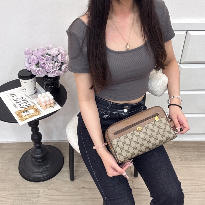 【赫蒂國際精品】Gucci 復古 GG 圖騰手拿包 vintage 中古 二手 化妝包-4