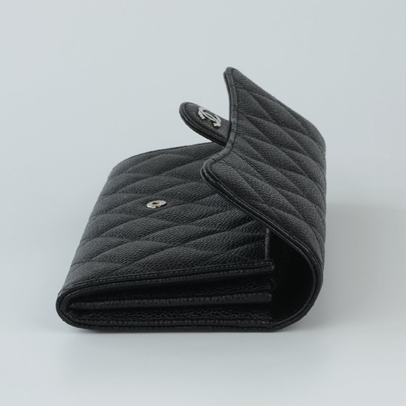 KESH 凱仕國際精品【經典在手、優雅不費力】CHANEL Classic Flap Wallet 香奈兒經典 CF 長夾｜黑色魚子醬牛皮｜銀扣-2