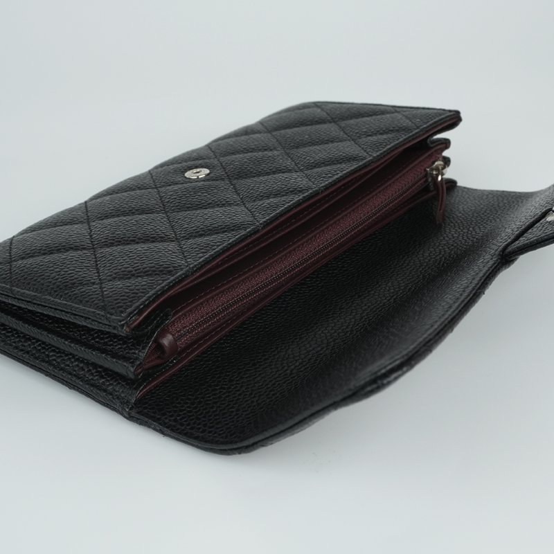 KESH 凱仕國際精品【經典在手、優雅不費力】CHANEL Classic Flap Wallet 香奈兒經典 CF 長夾｜黑色魚子醬牛皮｜銀扣-7
