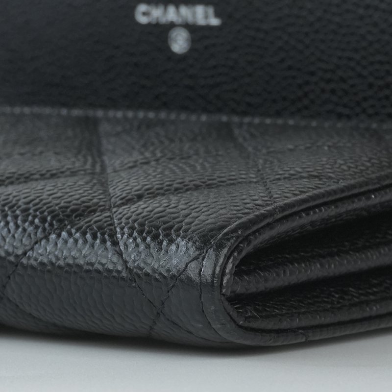 KESH 凱仕國際精品【經典在手、優雅不費力】CHANEL Classic Flap Wallet 香奈兒經典 CF 長夾｜黑色魚子醬牛皮｜銀扣-15