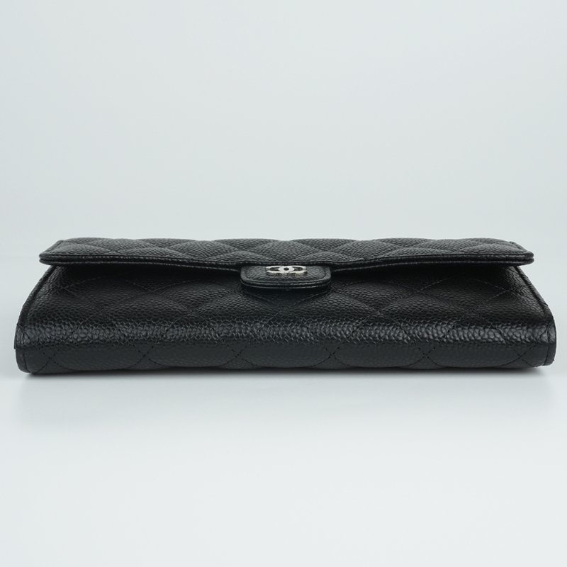 KESH 凱仕國際精品【經典在手、優雅不費力】CHANEL Classic Flap Wallet 香奈兒經典 CF 長夾｜黑色魚子醬牛皮｜銀扣-16