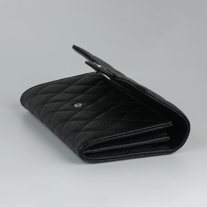 KESH 凱仕國際精品【經典在手、優雅不費力】CHANEL Classic Flap Wallet 香奈兒經典 CF 長夾｜黑色魚子醬牛皮｜銀扣-17