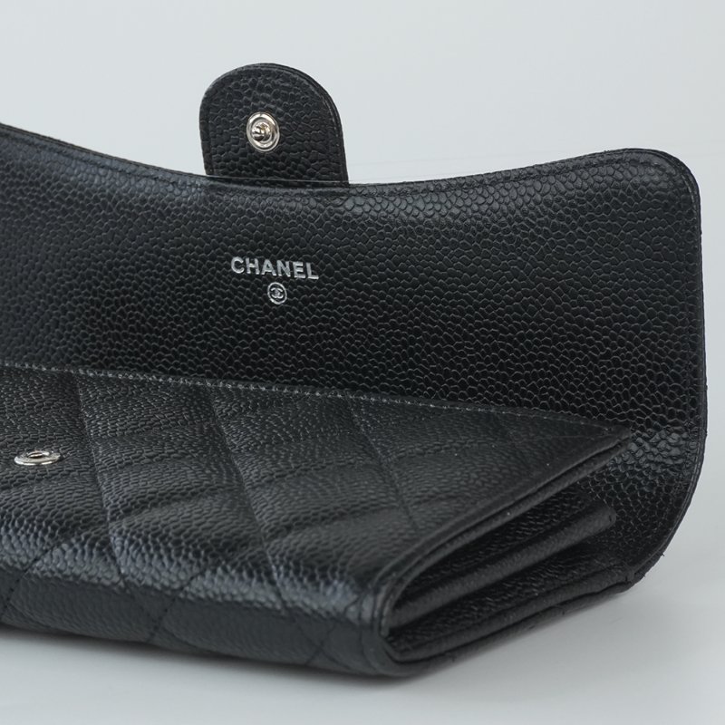 KESH 凱仕國際精品【經典在手、優雅不費力】CHANEL Classic Flap Wallet 香奈兒經典 CF 長夾｜黑色魚子醬牛皮｜銀扣-18