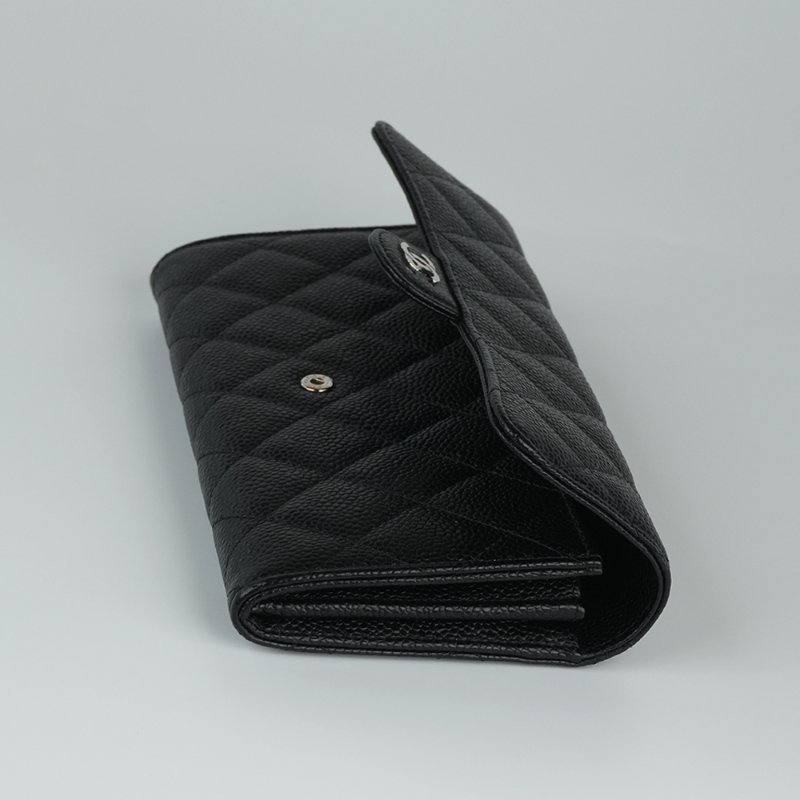 KESH 凱仕國際精品【經典在手、優雅不費力】CHANEL Classic Flap Wallet 香奈兒經典 CF 長夾｜黑色魚子醬牛皮｜銀扣-19