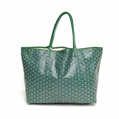 GOYARD SaintLouis購物袋子母包40大號綠色PVC銀扣肩背包