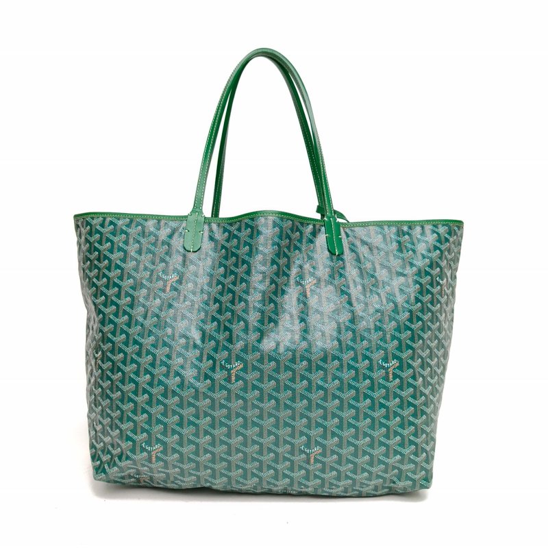 GOYARD SaintLouis購物袋子母包40大號綠色PVC銀扣肩背包-2
