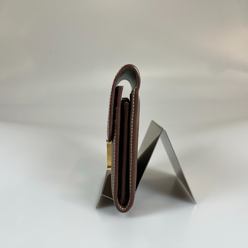 HERMES □V刻大象灰金扣康康短夾-3