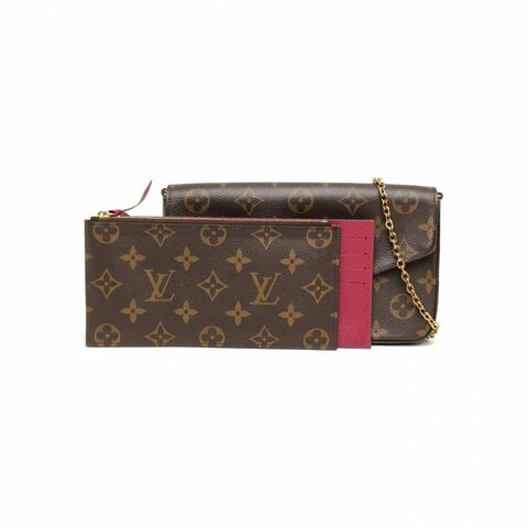 LOUIS VUITTON POCHETTEFELICIE三合一鏈條包老花PVC晶片肩背包