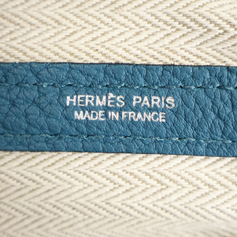 鈷藍色 牛皮 Garden Party 30CM 手提包 X刻【HERMES 愛馬仕】 H051568CK-4