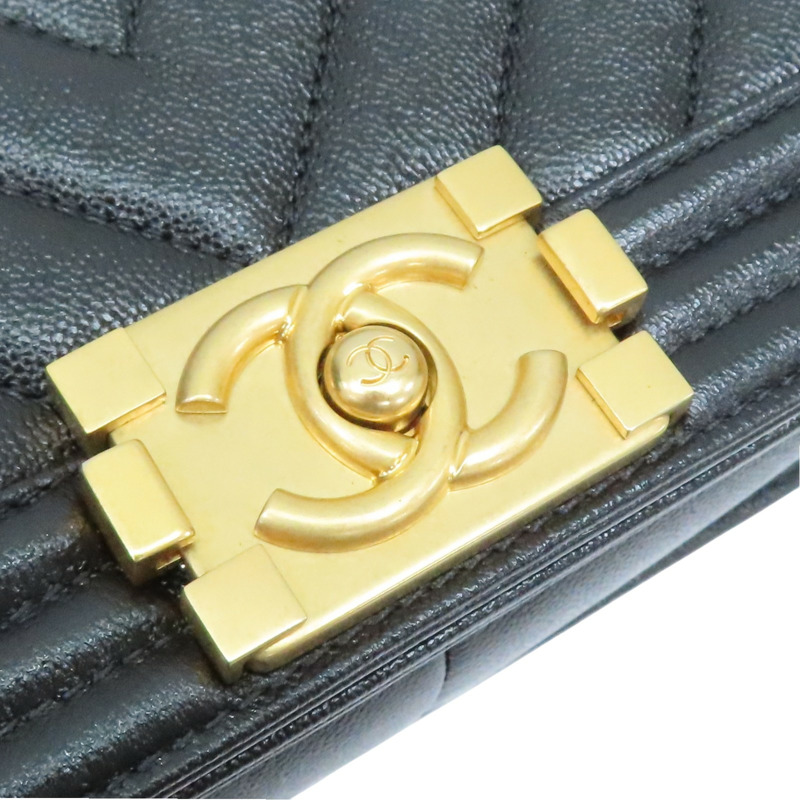 黑色 山形紋牛皮 Boy 25 肩背包 A67086【CHANEL 香奈兒】 A67086-6
