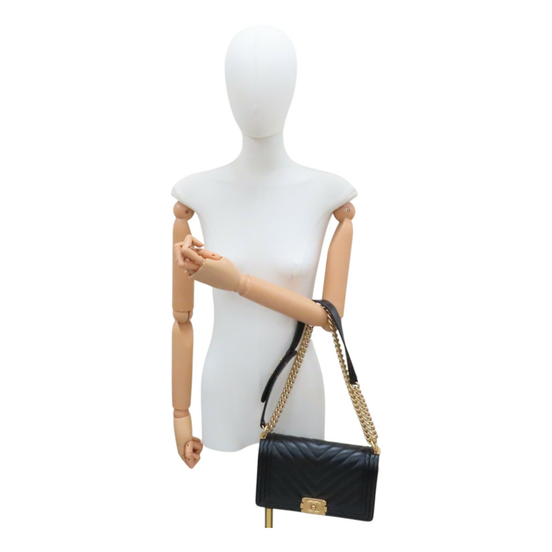 黑色 山形紋牛皮 Boy 25 肩背包 A67086【CHANEL 香奈兒】 A67086-7