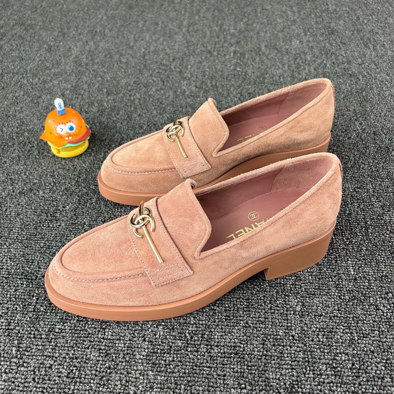 Chanel香奈兒粉色樂福鞋 尺碼：37 碼，S印🧡-0