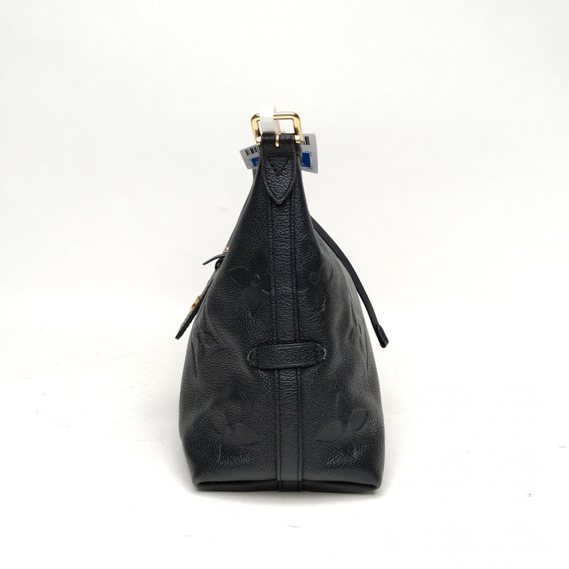LOUIS VUITTON CARRYALL小號29配子袋黑色牛皮金扣晶片肩背包-1