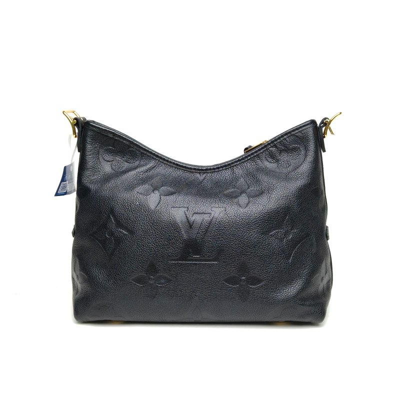 LOUIS VUITTON CARRYALL小號29配子袋黑色牛皮金扣晶片肩背包-2