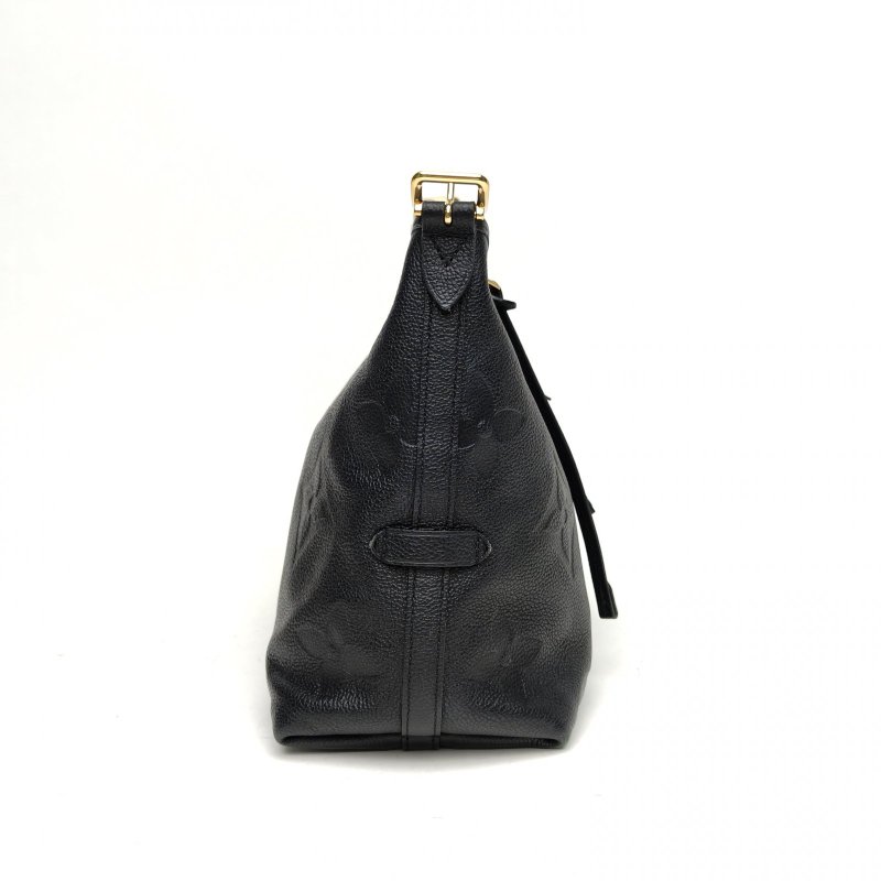 LOUIS VUITTON CARRYALL小號29配子袋黑色牛皮金扣晶片肩背包-3