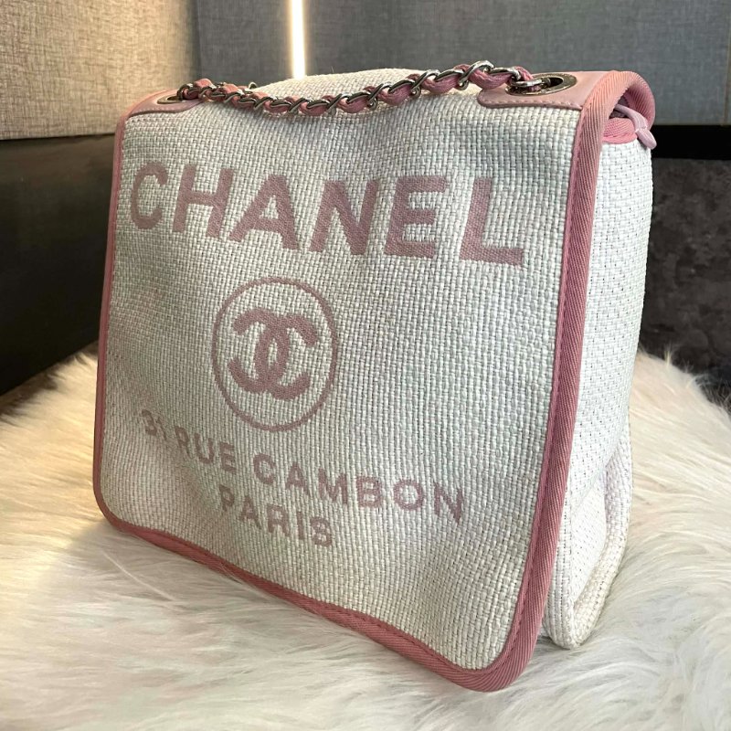CHANEL 沙灘翻蓋鏈包 小款 粉色-2
