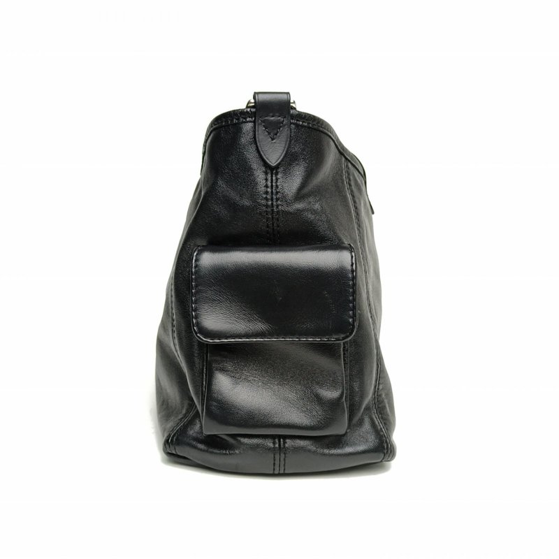 LOUIS VUITTON CARRYALLCargo小號黑色羊皮銀扣晶片肩背包-1