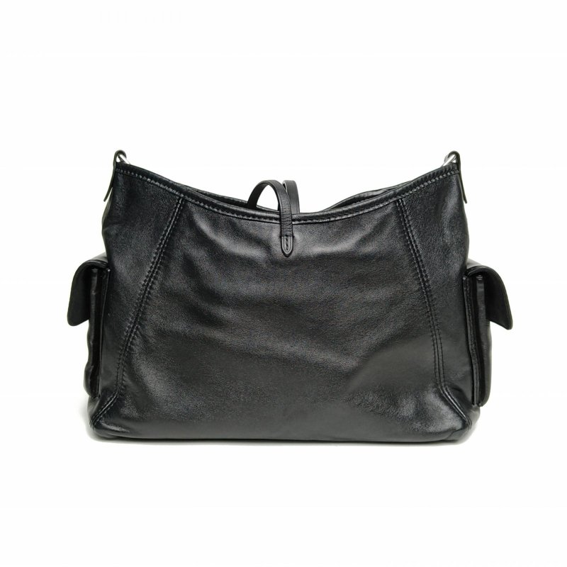 LOUIS VUITTON CARRYALLCargo小號黑色羊皮銀扣晶片肩背包-2