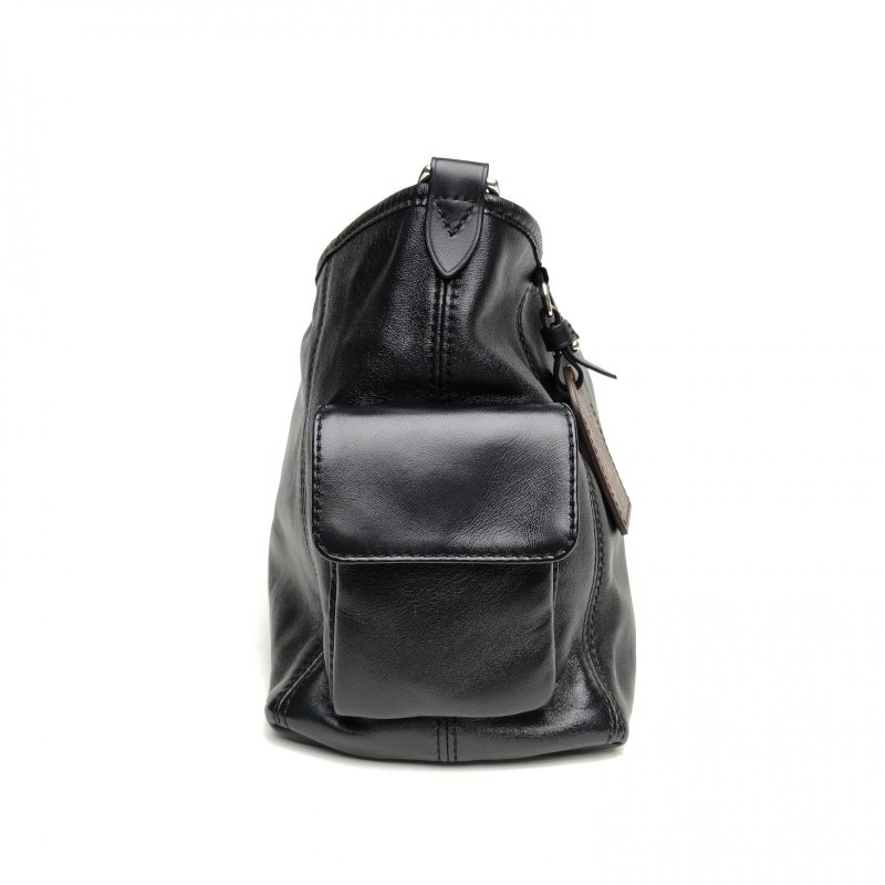LOUIS VUITTON CARRYALLCargo小號黑色羊皮銀扣晶片肩背包-3