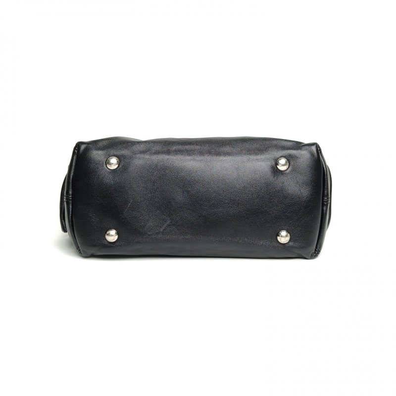 LOUIS VUITTON CARRYALLCargo小號黑色羊皮銀扣晶片肩背包-4
