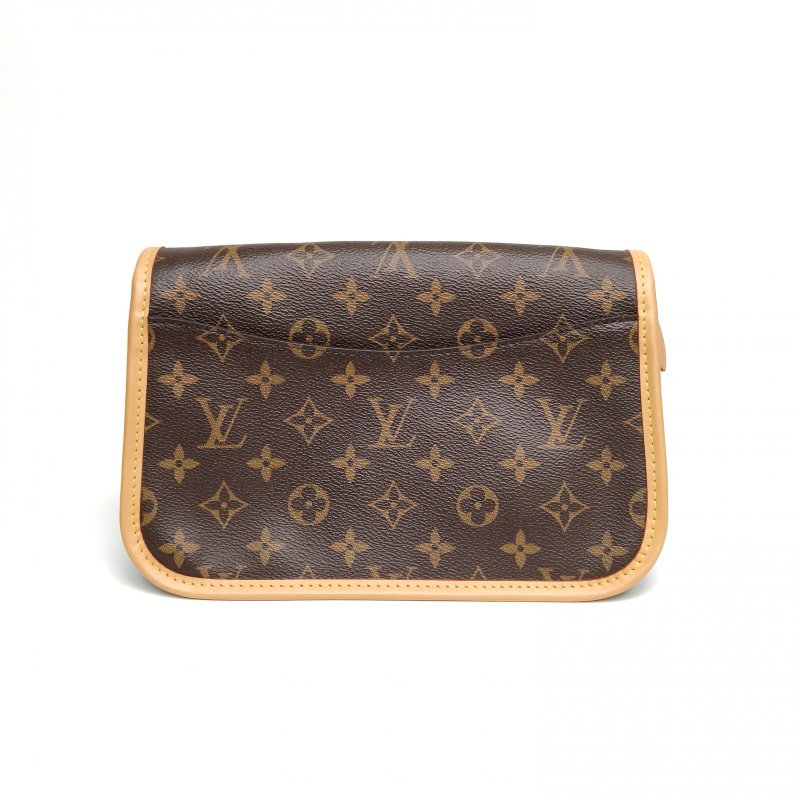 LOUIS VUITTON Diane法棍包24可拆卸黑紫寬肩帶老花PVC晶片肩背包-2