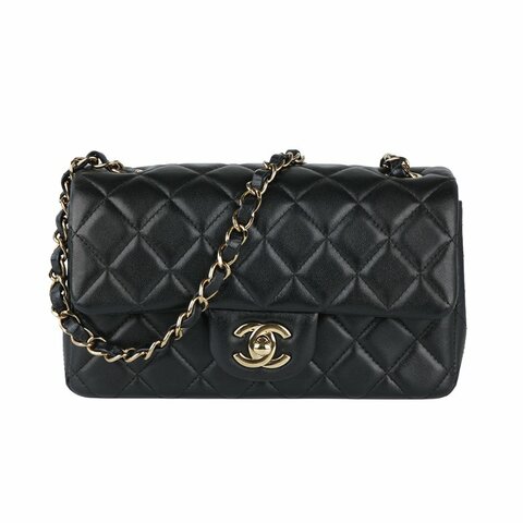 KESH 凱仕國際精品【小尺寸、大經典】CHANEL Classic Flap Mini 20｜香奈兒 CF 黑金鏈條包｜黑色金扣｜2024 晶片款｜熱門規格