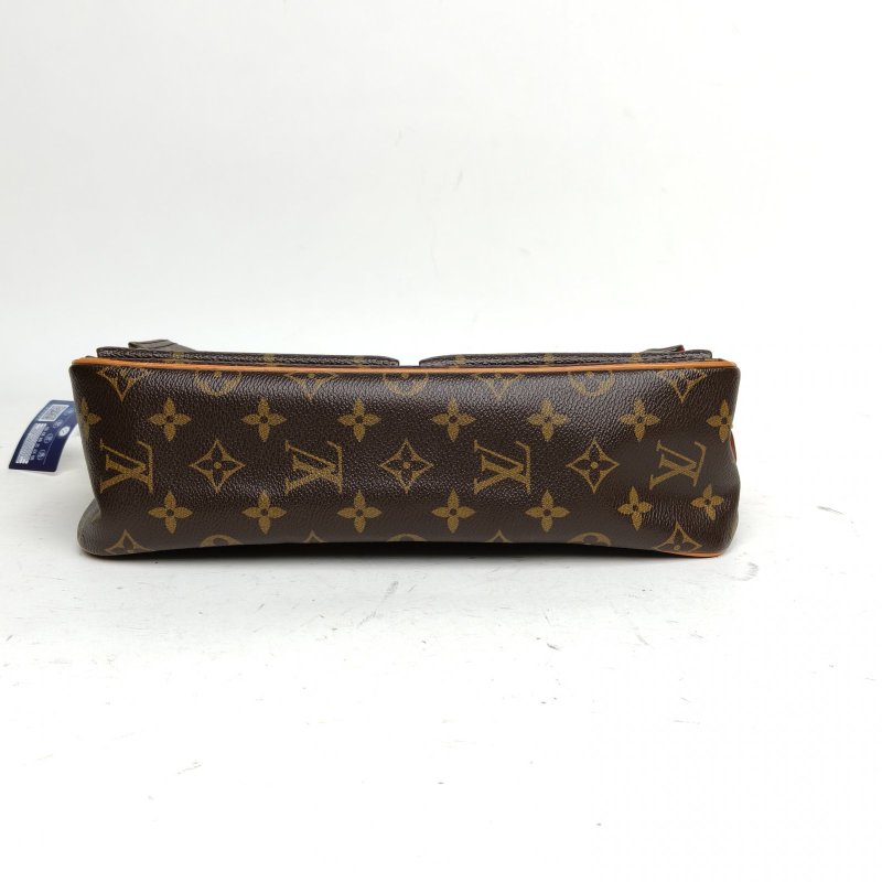 LOUIS VUITTON 中古駱駝包小號老花PVC金扣2007肩背包-4
