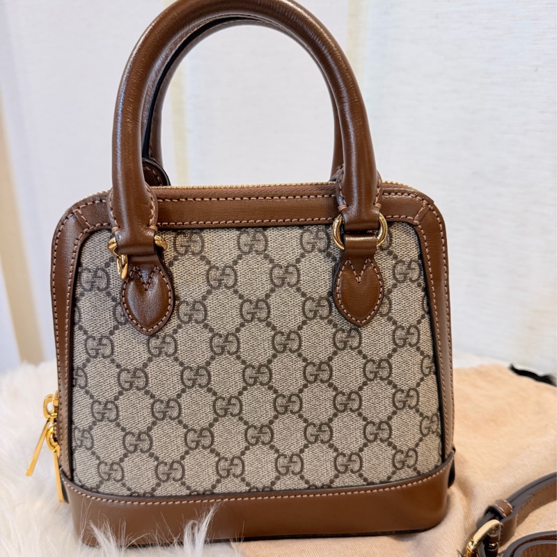 Gucci pvc1955咖啡色貝殼包-1