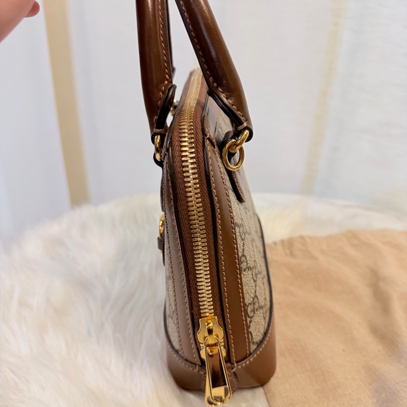 Gucci pvc1955咖啡色貝殼包-3