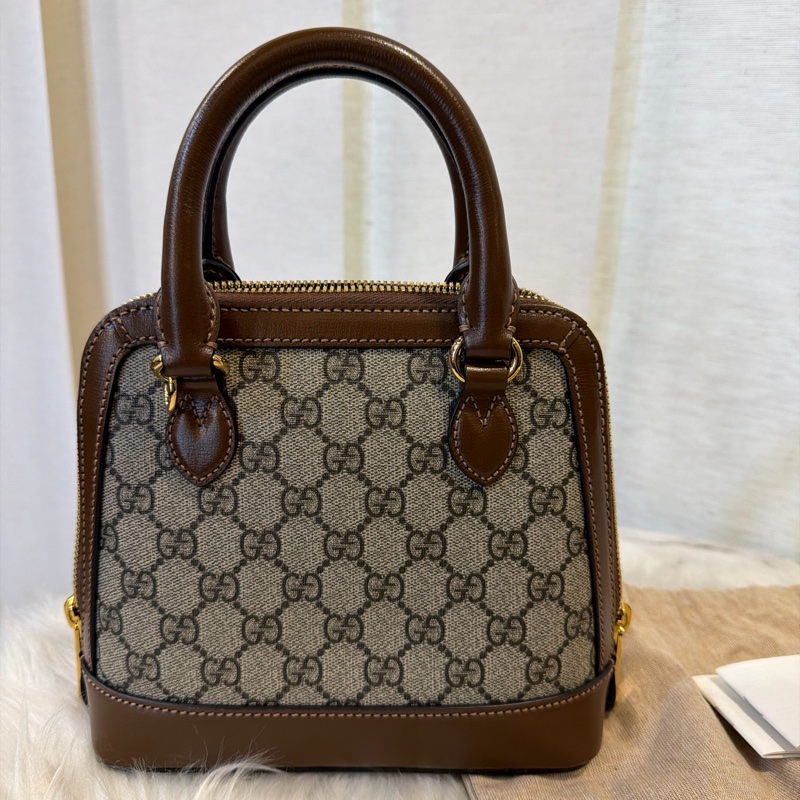 Gucci pvc1955咖啡色貝殼包-6