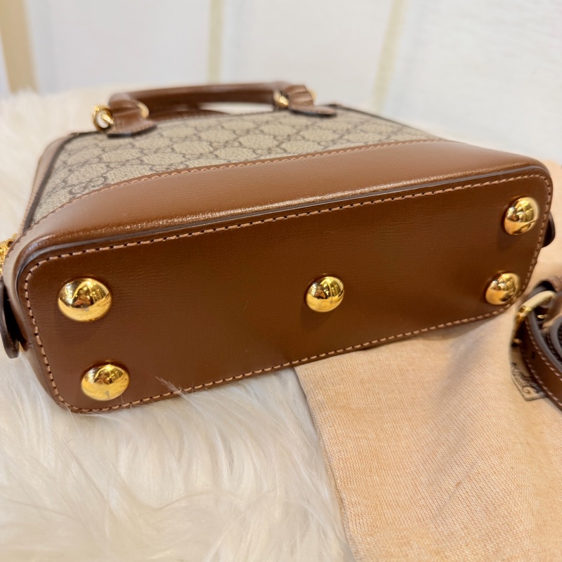 Gucci pvc1955咖啡色貝殼包-7