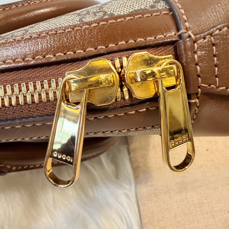 Gucci pvc1955咖啡色貝殼包-10