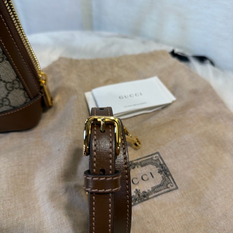 Gucci pvc1955咖啡色貝殼包-13
