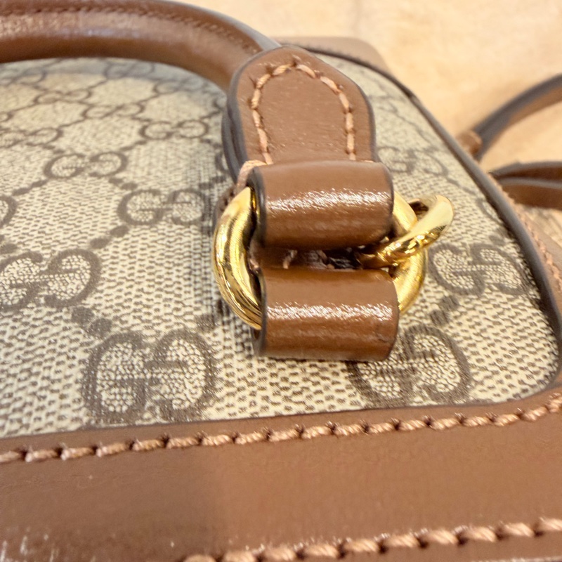 Gucci pvc1955咖啡色貝殼包-15