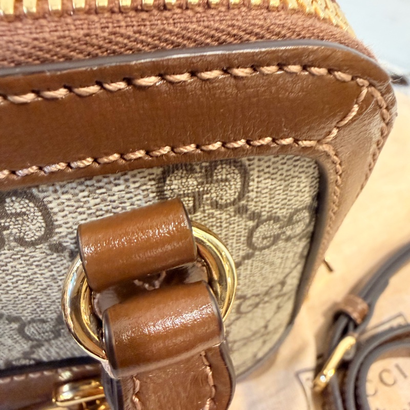 Gucci pvc1955咖啡色貝殼包-16