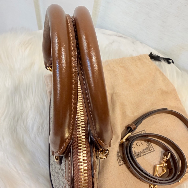 Gucci pvc1955咖啡色貝殼包-18