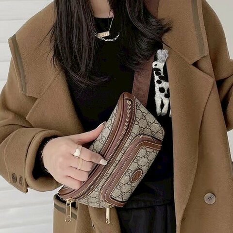 GUCCI 原花滿版LOGO腰包682933