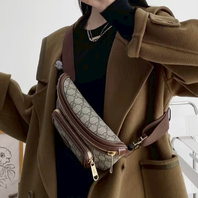 GUCCI 原花滿版LOGO腰包682933-1