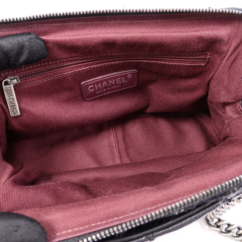 CHANEL Tweed/牛皮皮革Chain Shoulder Bag鏈帶肩背袋-4
