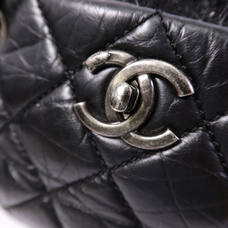 CHANEL Tweed/牛皮皮革Chain Shoulder Bag鏈帶肩背袋-6