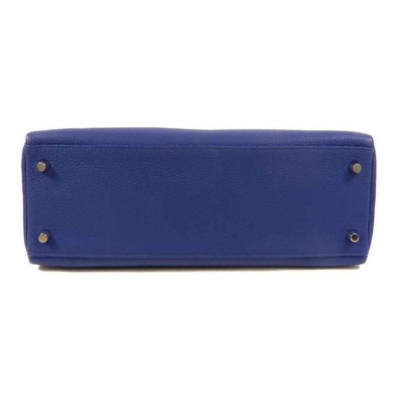 HERMES Togo皮革Kelly 32手挽肩背兩用袋Blue Electrique-3