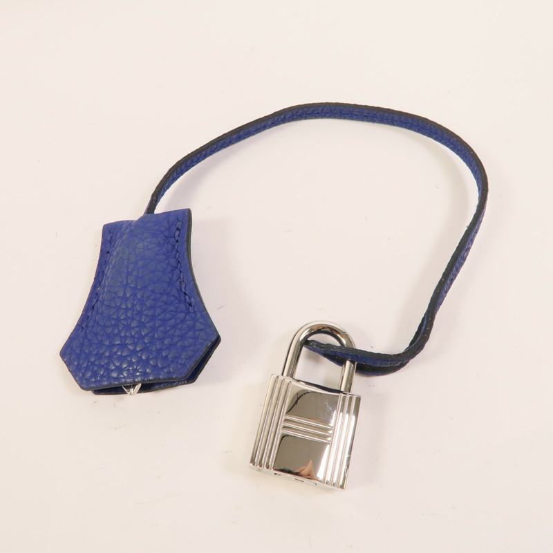 HERMES Togo皮革Kelly 32手挽肩背兩用袋Blue Electrique-9