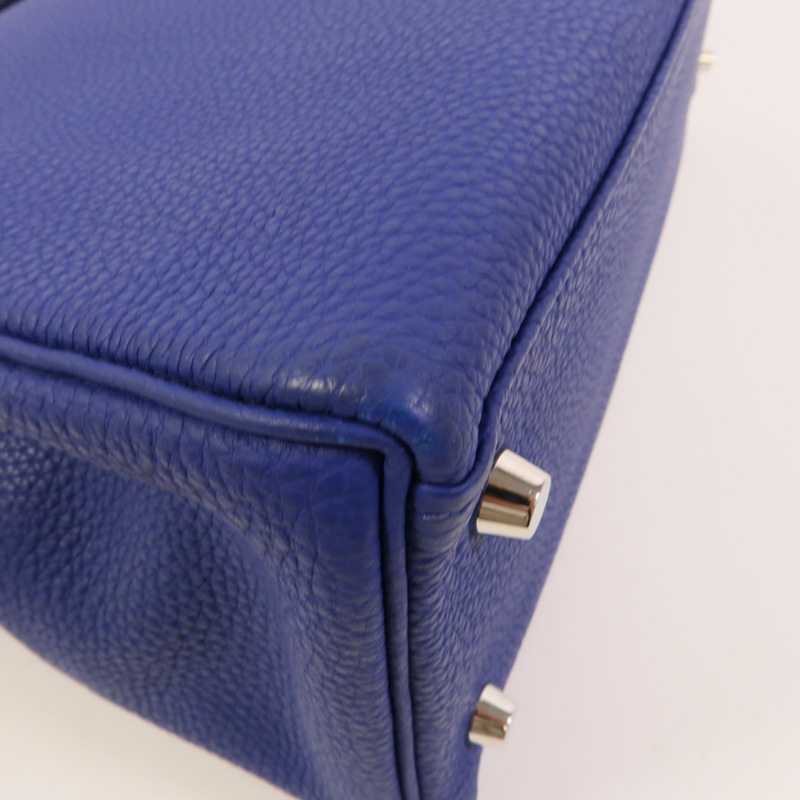 HERMES Togo皮革Kelly 32手挽肩背兩用袋Blue Electrique-14