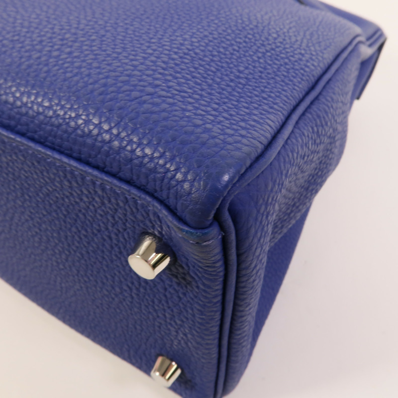 HERMES Togo皮革Kelly 32手挽肩背兩用袋Blue Electrique-17
