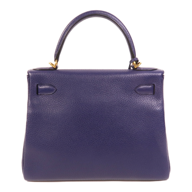 HERMES Togo皮革Kelly 28手挽肩背兩用袋Bleu Encre-1