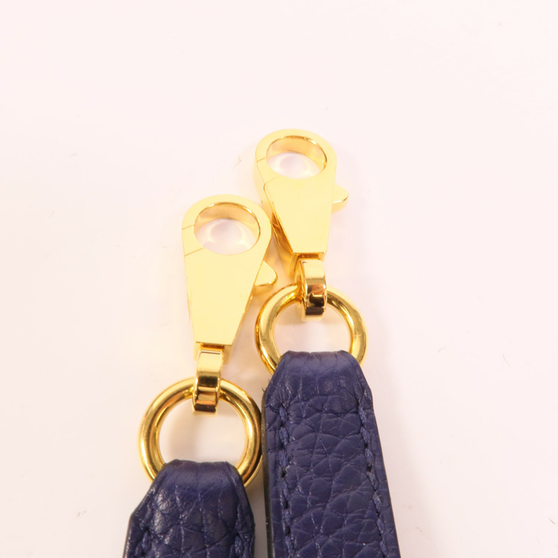 HERMES Togo皮革Kelly 28手挽肩背兩用袋Bleu Encre-9