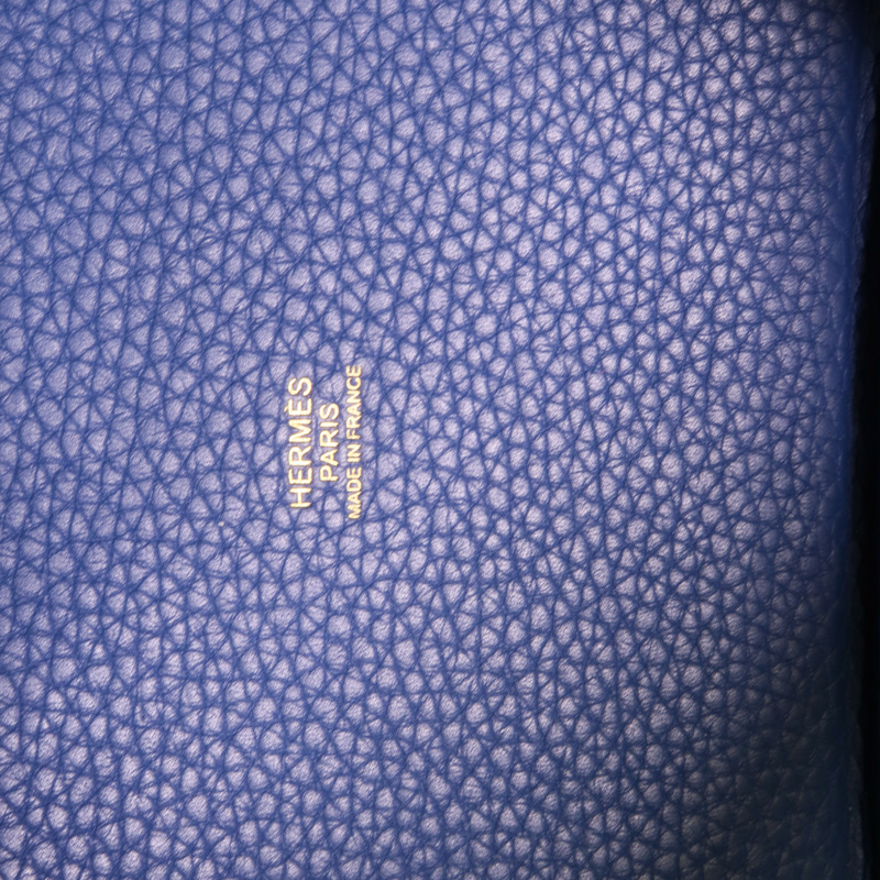 HERMES Clemence皮革Picotin PM手挽袋Deep Blue Vert Bosphore-7